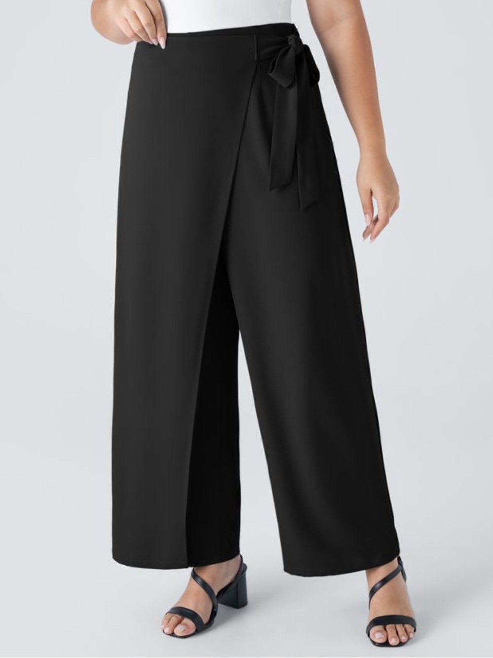 Halara High Waisted Tie Side Wide Leg Work Pants